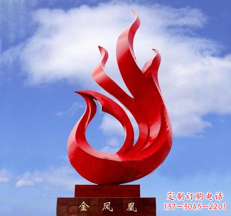 烟台不锈钢凤凰雕塑——精致灵动的艺术品