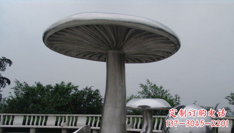 烟台不锈钢仿真蘑菇凉亭雕塑