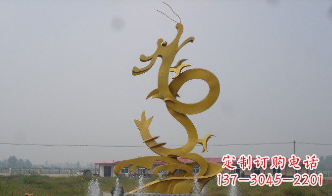 烟台不锈钢飞龙雕塑精美传承中华文化