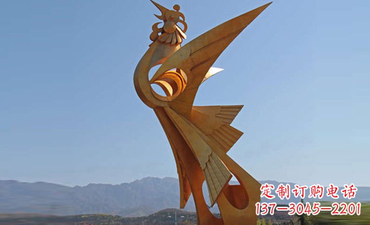 烟台不锈钢凤凰雕塑,给环境增添灵动之美