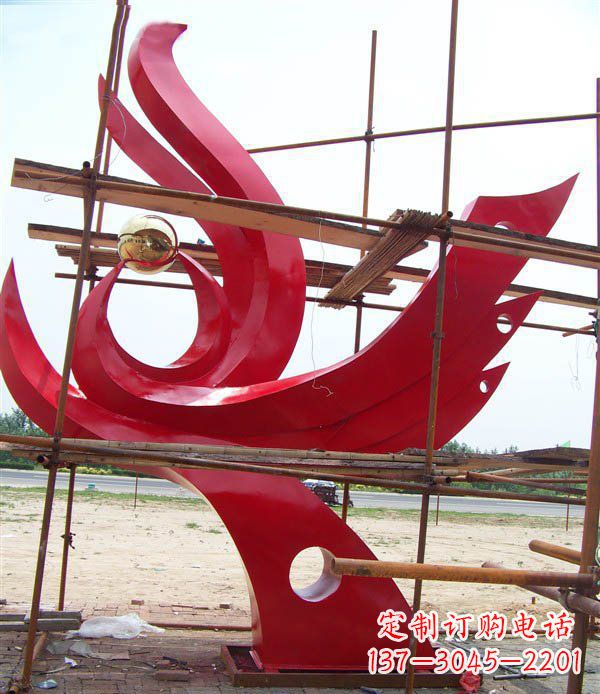 烟台不锈钢凤凰明珠广场景观雕塑