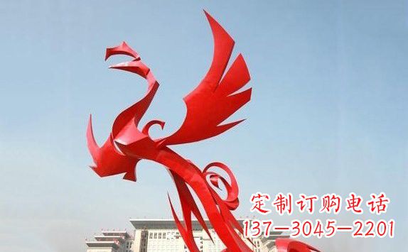 烟台不锈钢凤凰展翅雕塑精致的艺术品