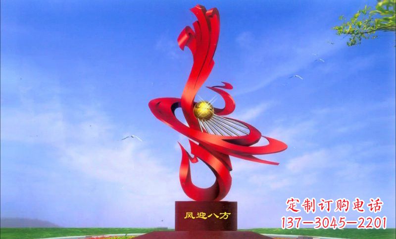 烟台美轮美奂的不锈钢凤凰雕塑