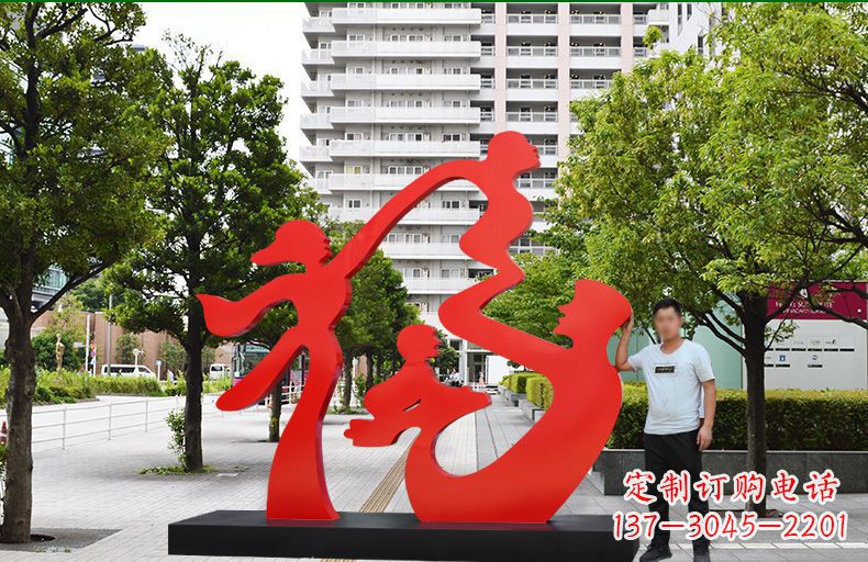 烟台不锈钢福字雕塑传递美好祝福