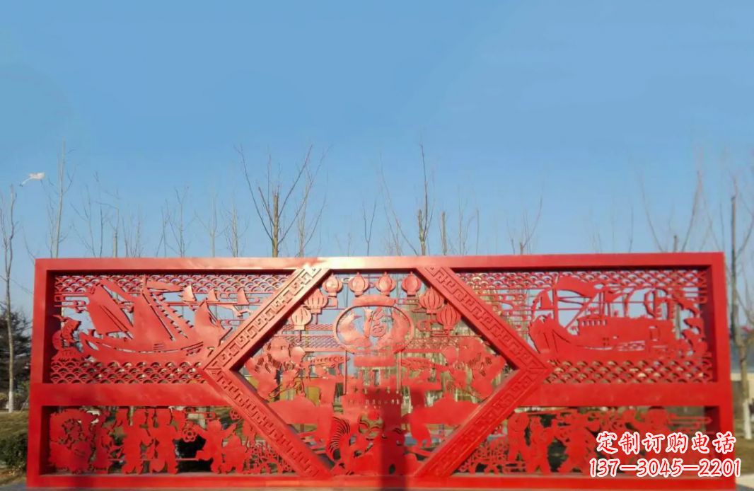 烟台不锈钢福字雕塑——点亮广场景观