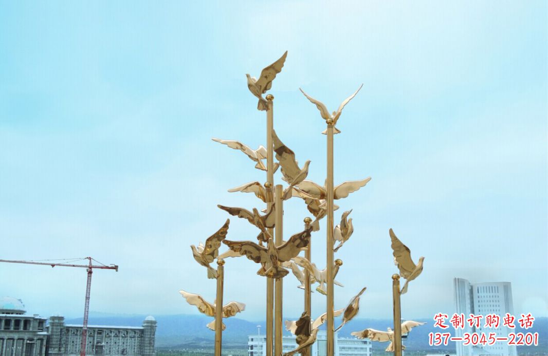 烟台鸽子雕塑,传承着美好的历史