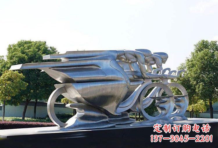 烟台不锈钢自行车雕塑——精美绝伦