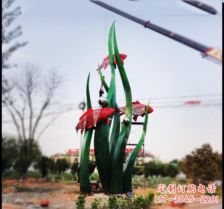 烟台不锈钢鲤鱼雕塑美轮美奂的艺术之作