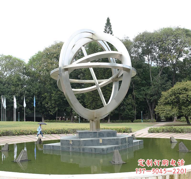 烟台不锈钢地球仪雕塑把地球放在手中