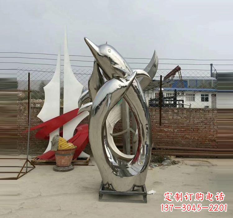 烟台不锈钢海豚雕塑——象征着动物自由的象征