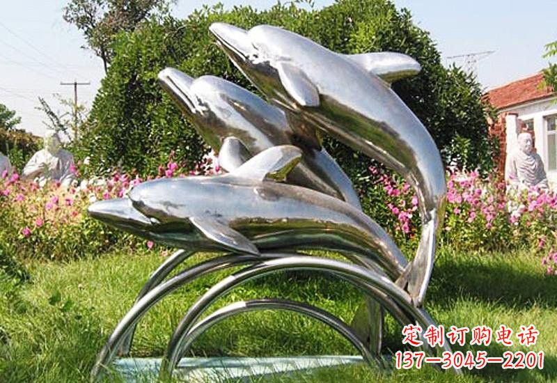 烟台不锈钢海豚雕塑——点亮公园的精灵
