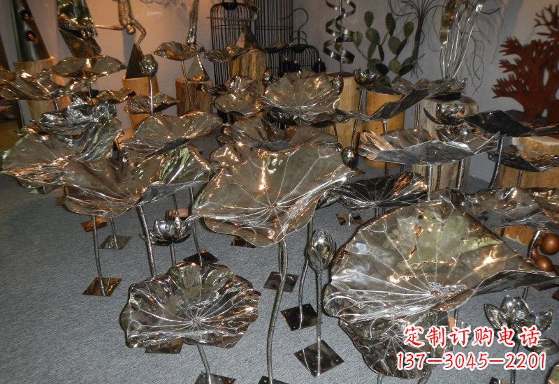 烟台不锈钢荷叶雕塑——缔造美丽公园