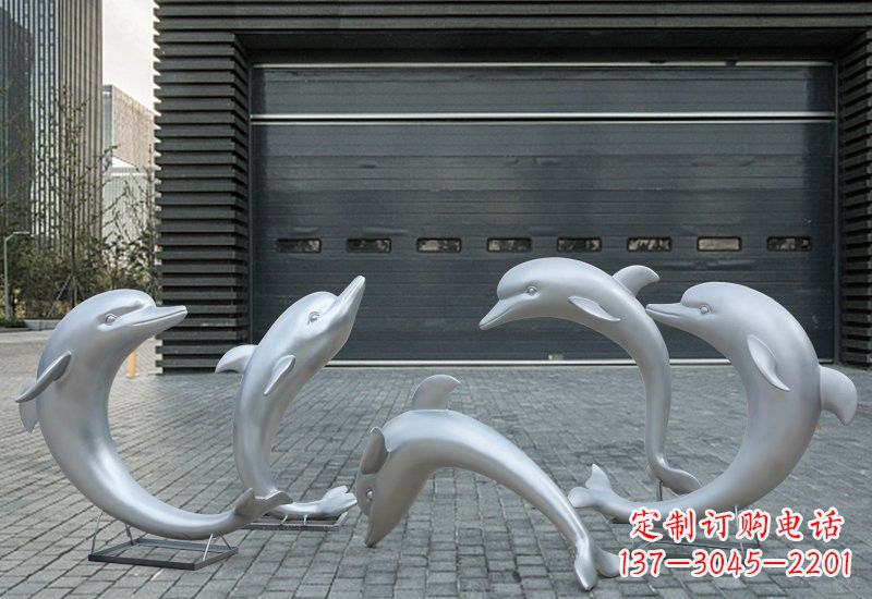 烟台海豚的精灵——不锈钢公园海豚雕塑