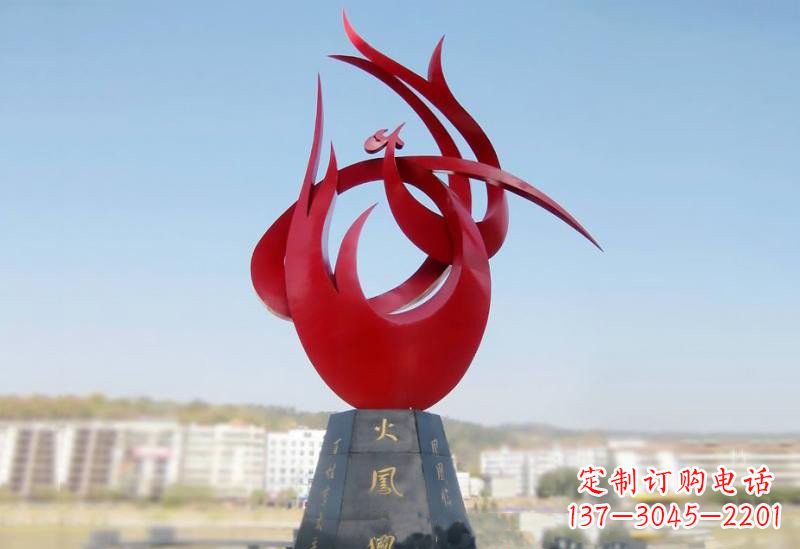烟台凤凰雕塑——点缀不锈钢公园