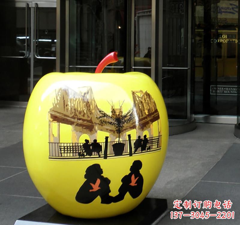 烟台不锈钢苹果雕塑——一座精美的公园景观