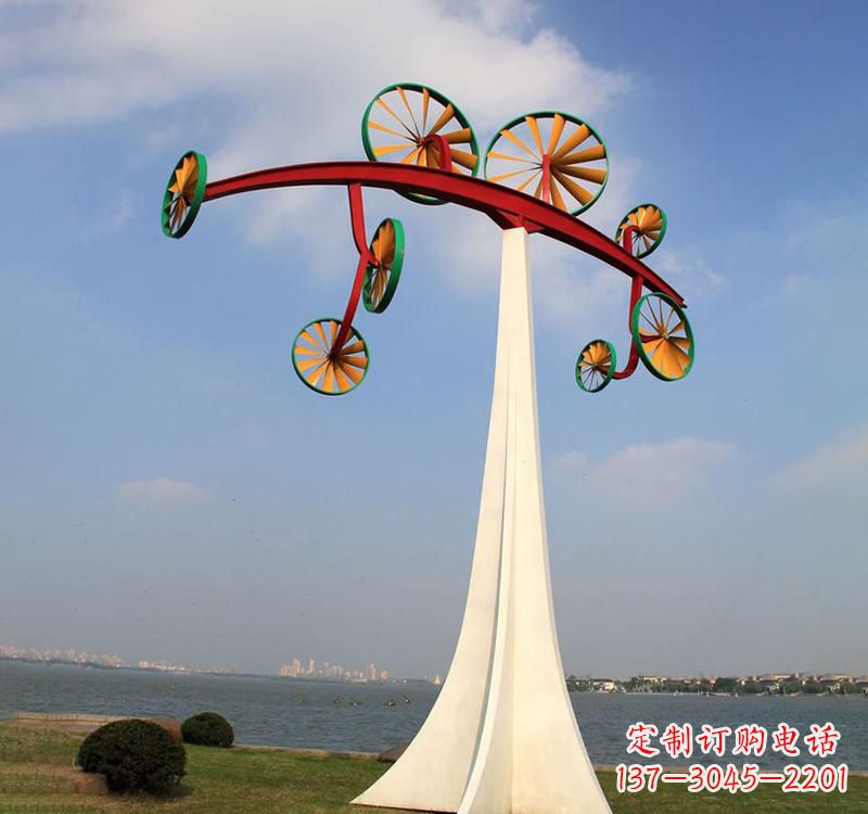 烟台不锈钢风车雕塑缔造美丽公园