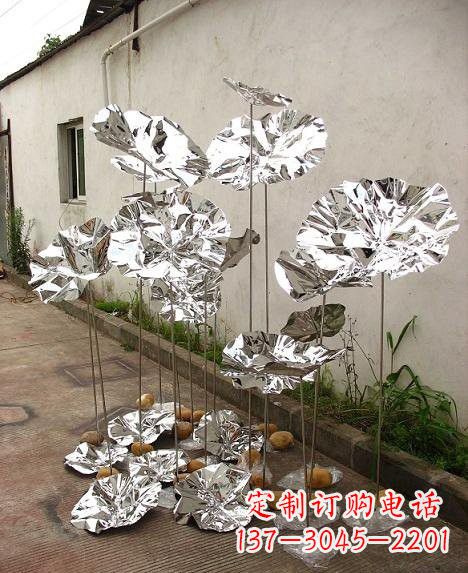 烟台不锈钢公园镜面荷叶雕塑
