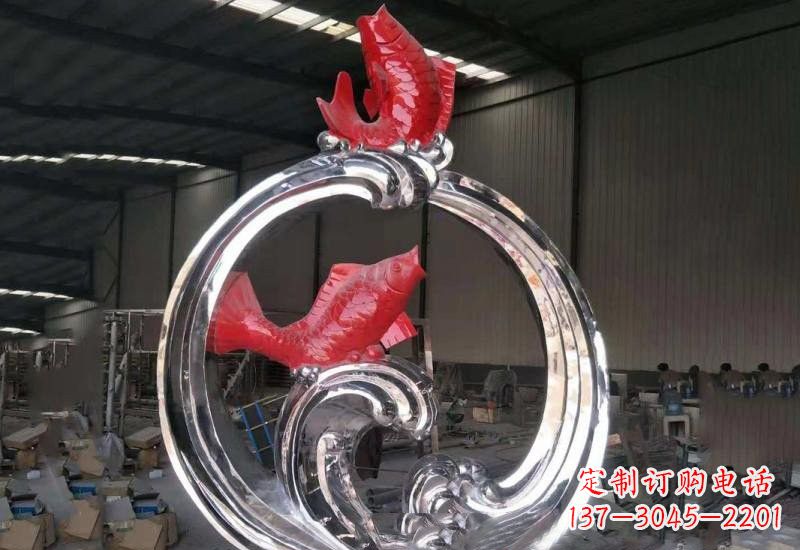 烟台不锈钢跃龙门雕塑——浪漫传奇的见证