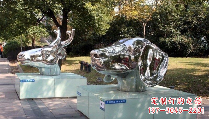 烟台不锈钢十二生肖动物头像雕塑的魅力