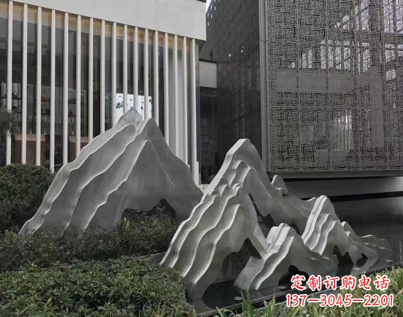 烟台不锈钢公园小区精美的假山雕塑