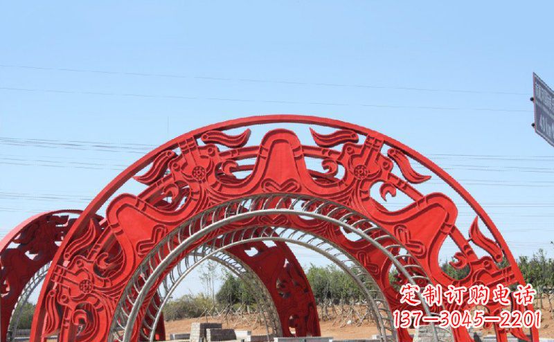 烟台不锈钢拱门雕塑美丽的艺术精品