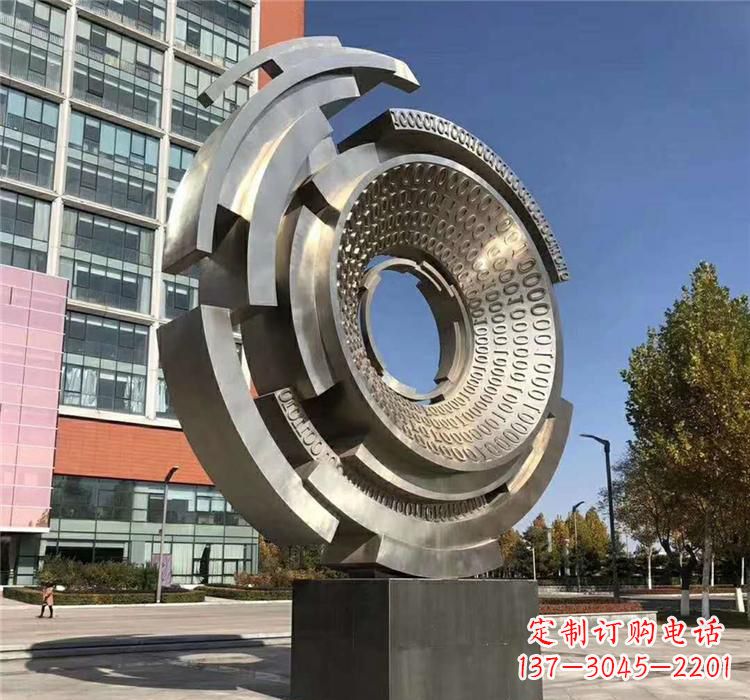 烟台不锈钢齿轮雕塑流动的美丽