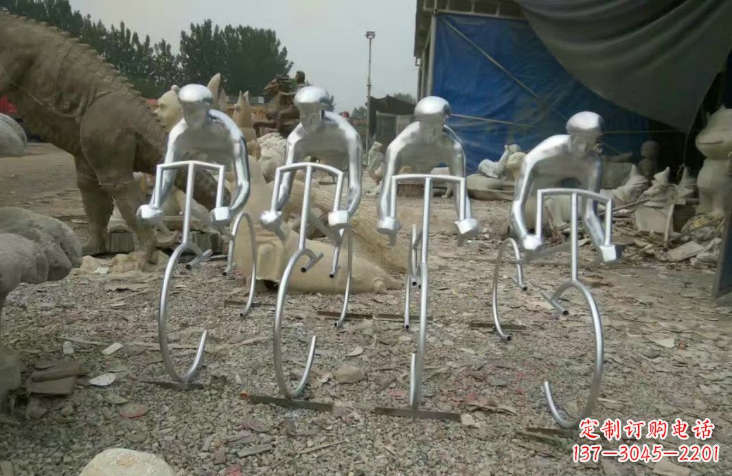 烟台不锈钢自行车雕塑——美丽的自行车文化精神