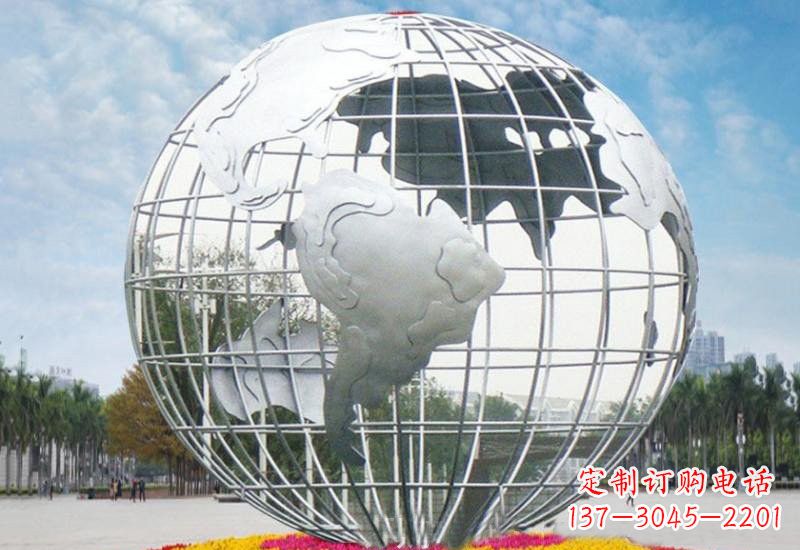 烟台不锈钢地球雕塑象征着和平与友谊