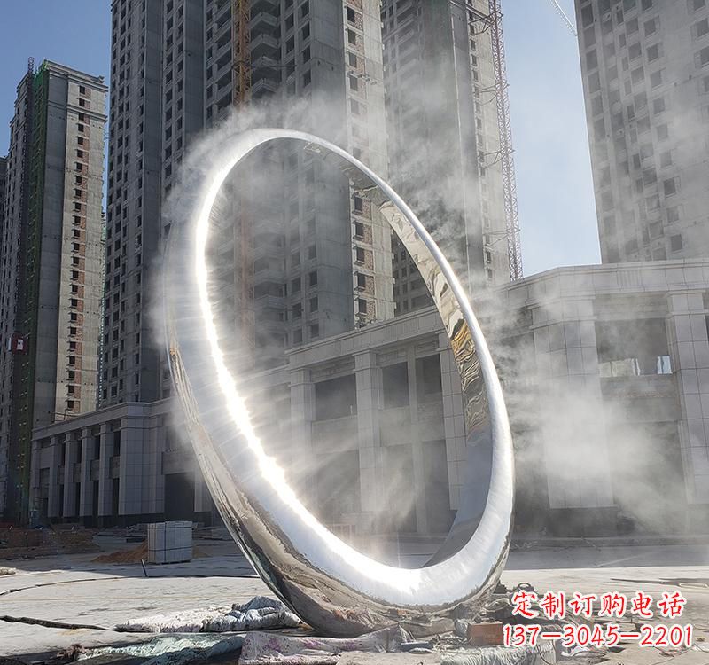 烟台不锈钢圆环雕塑给城市带来独特美感
