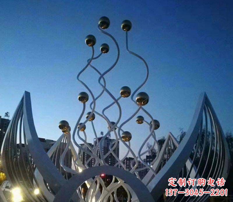 烟台不锈钢荷花雕塑美丽的象征