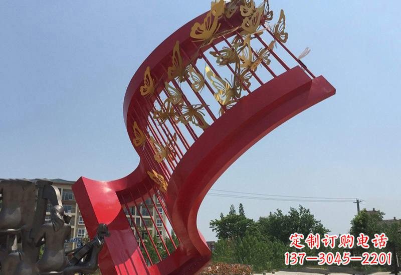 烟台不锈钢广场蝴蝶乐章雕塑