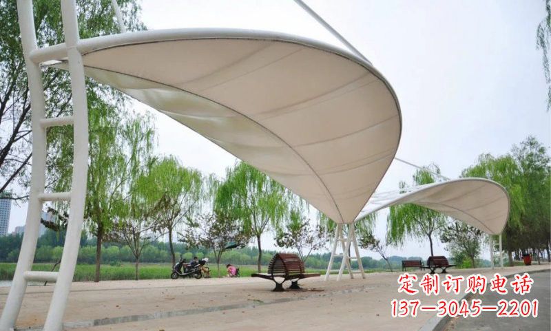 烟台不锈钢树叶形遮阳棚雕塑