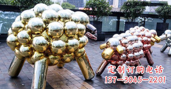 烟台不锈钢动物雕塑肖恩的小羊