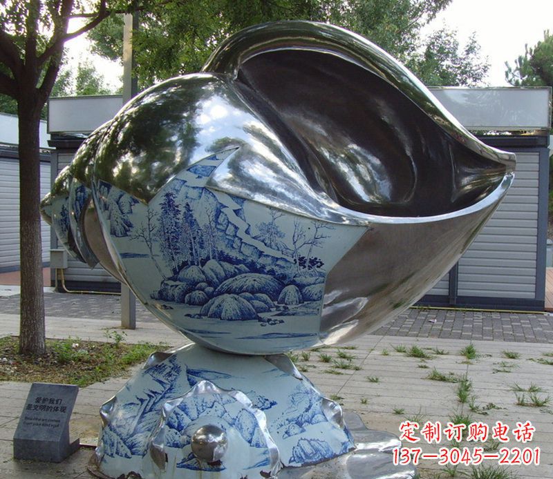 烟台不锈钢海螺雕塑精致美观的艺术品