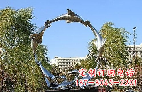 烟台不锈钢海豚雕塑美的化身