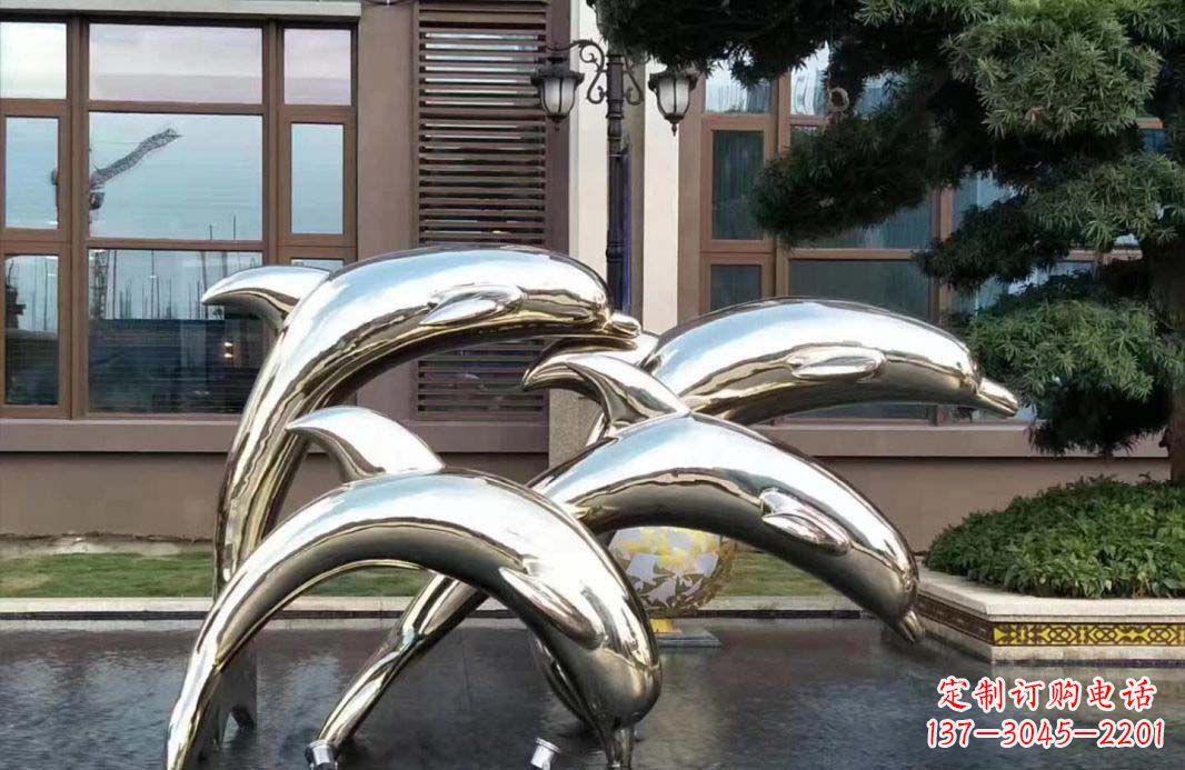 烟台不锈钢海豚跳跃雕塑精美绝伦