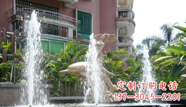 烟台不锈钢海豚喷泉雕塑精美的海洋艺术