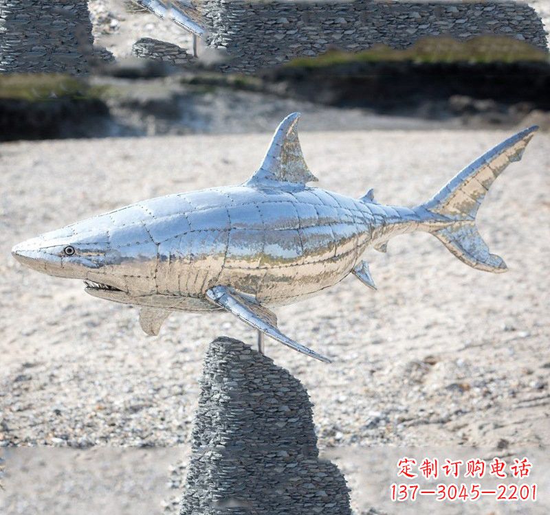 烟台不锈钢海洋公园鲨鱼雕塑