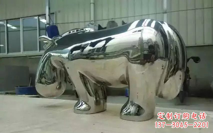 烟台不锈钢河马雕塑美观耐用的艺术品