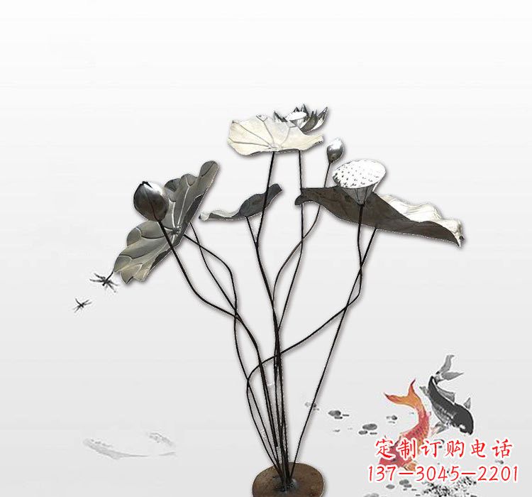 烟台不锈钢荷叶雕塑艺术的精美结合