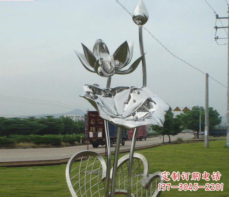 烟台精美不锈钢荷叶雕塑