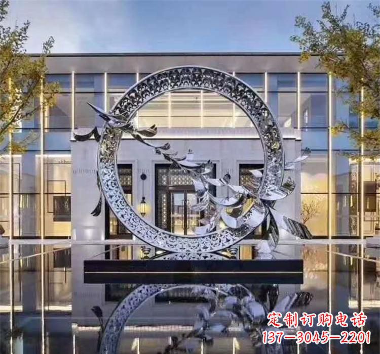 烟台大雁飞翔,不锈钢户外雕塑雍容陈列