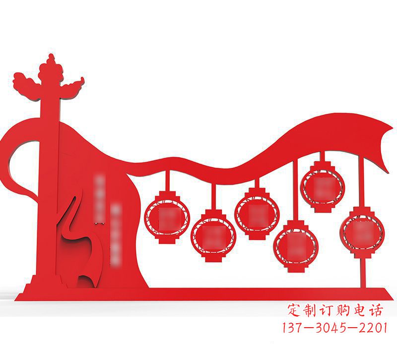 烟台灯笼雕塑传承社会主义核心价值观