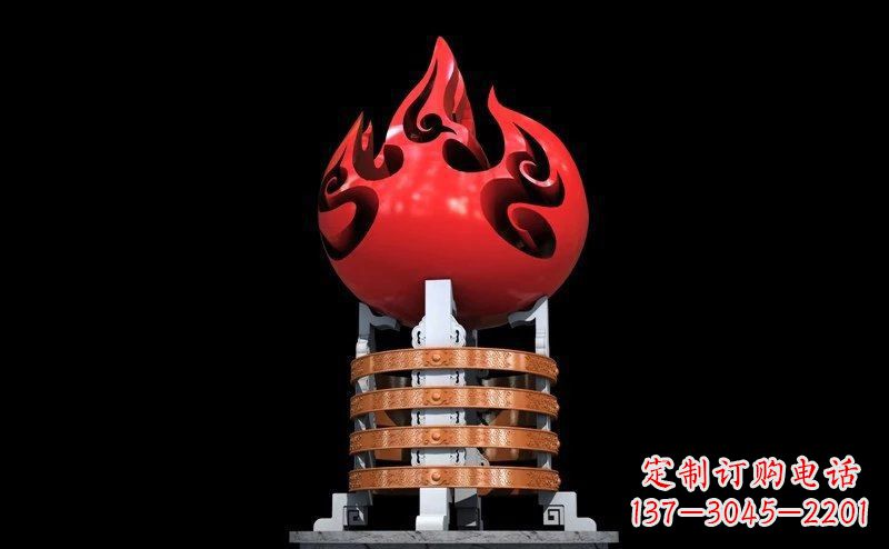 烟台不锈钢火炬雕塑传承奋进精神