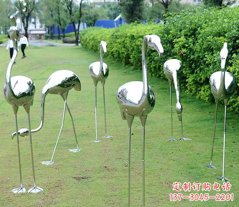 烟台不锈钢火烈鸟雕塑美丽的艺术杰作