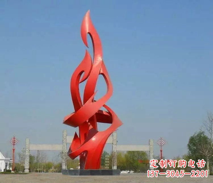 烟台火苗雕塑点缀城市景观