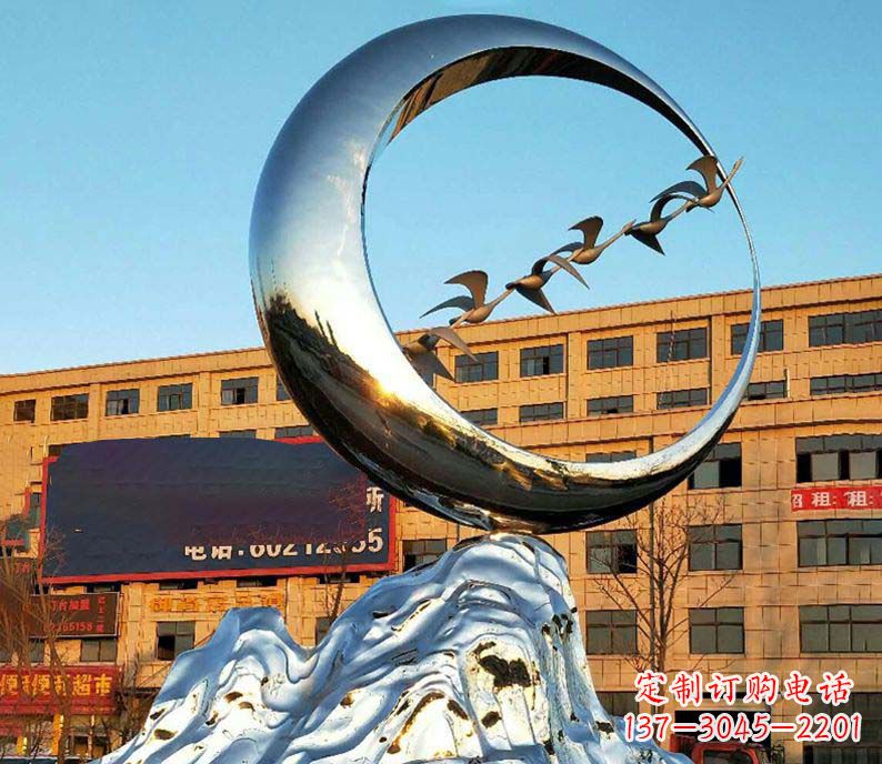 烟台雁雕塑不锈钢的艺术精灵