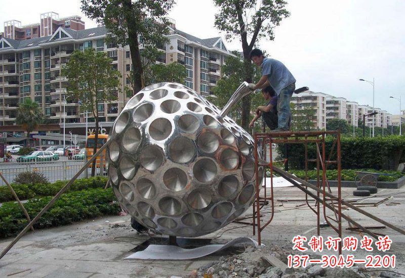 烟台不锈钢苹果雕塑