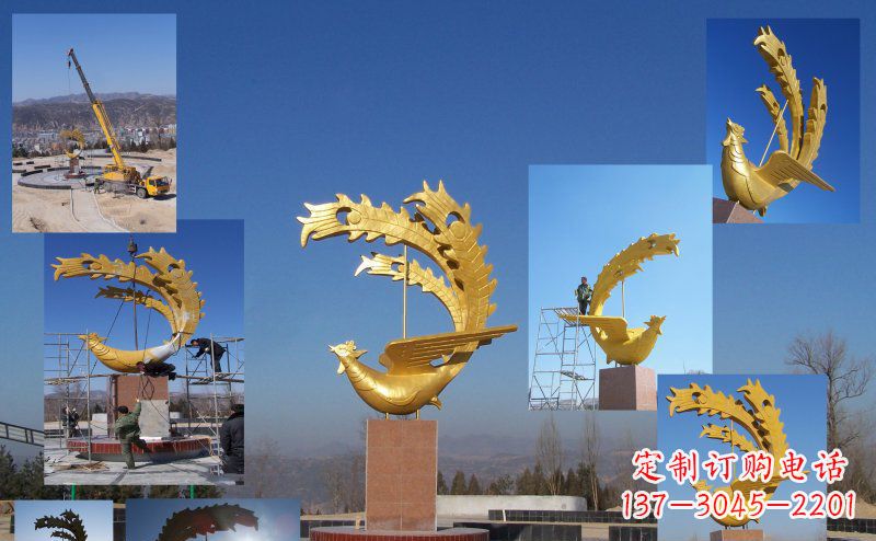 烟台凤凰金色雕塑——展现凤凰之美