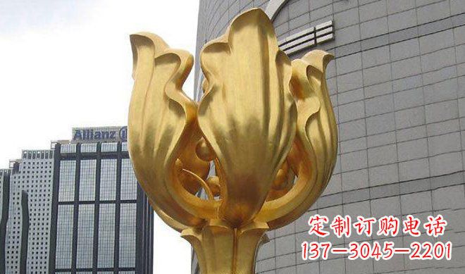 烟台不锈钢紫荆花雕塑传承中国文化